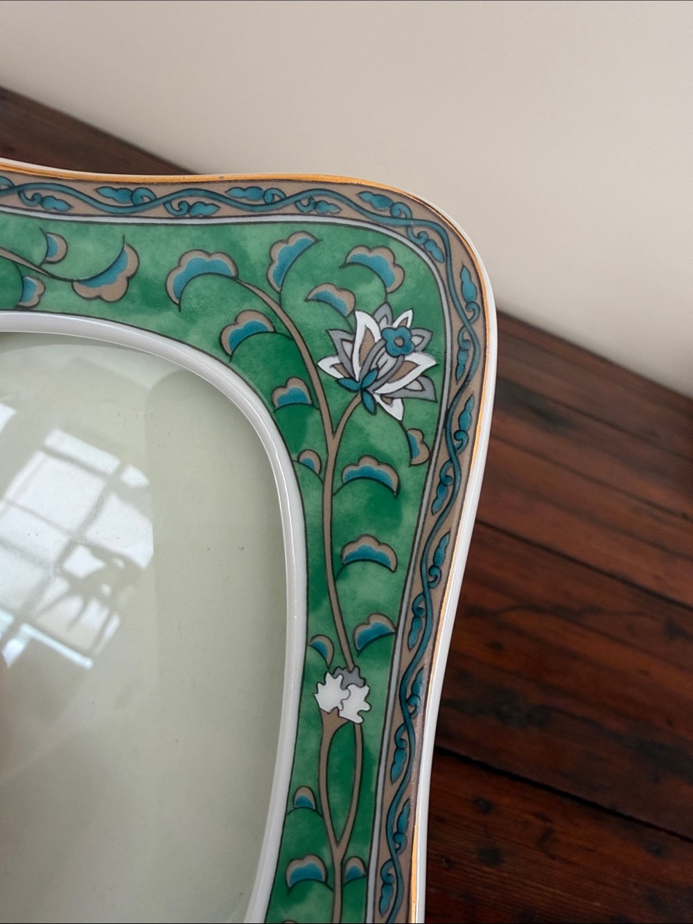 Green Vintage 1986 Etude Takahashi San Francisco Hand Decorated Picture Frame. - Picture 7 of 10